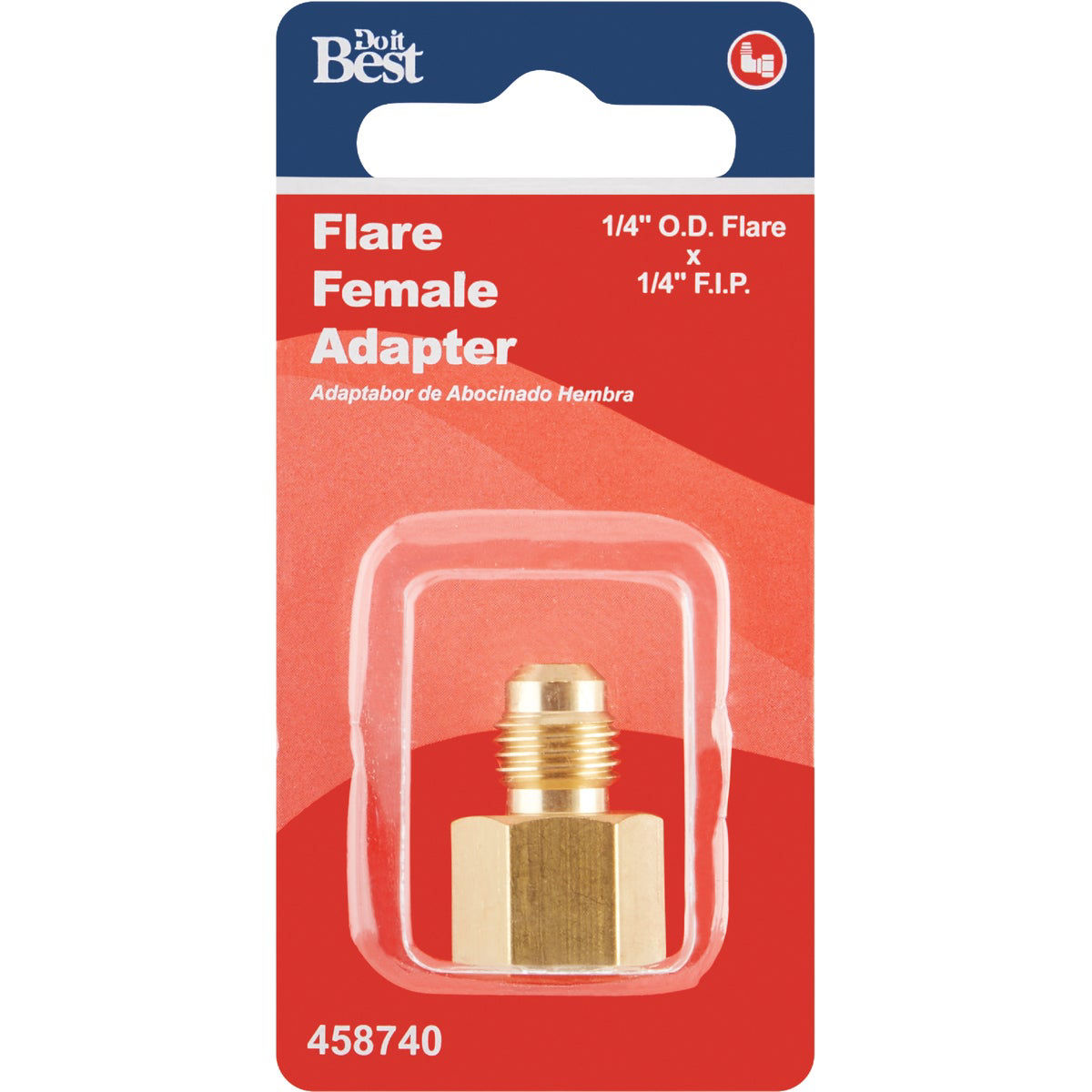 Do it 1/4 In. x 1/4 In. Brass Female Flare Adapter Do it Best