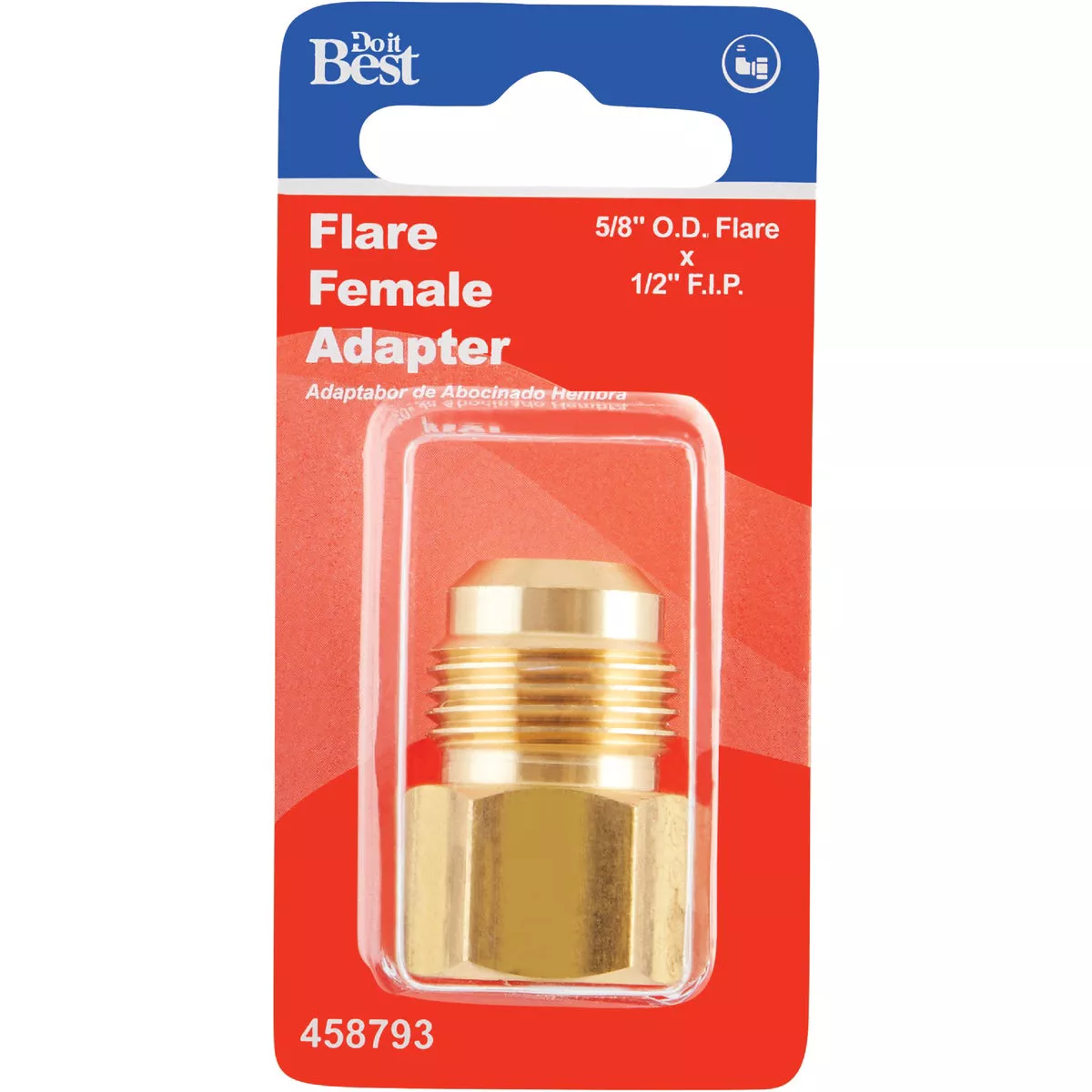 Do it 5/8 In. x 1/2 In. Brass Female Flare Adapter - photo 2