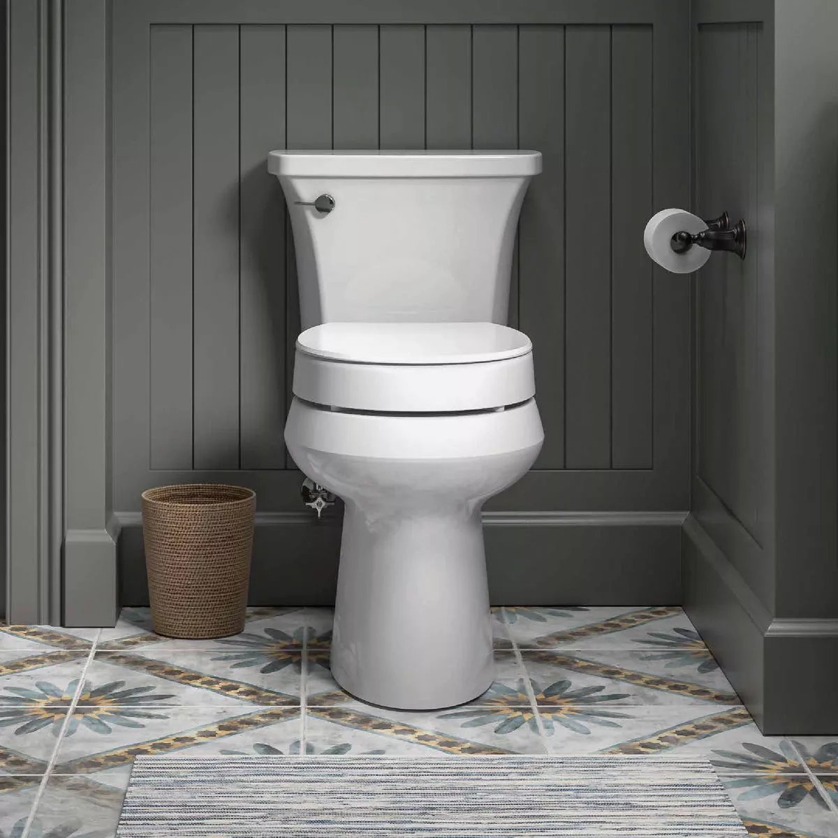 Kohler Hyten Quiet-Close Elevated Round Toilet Seat, White - photo 5
