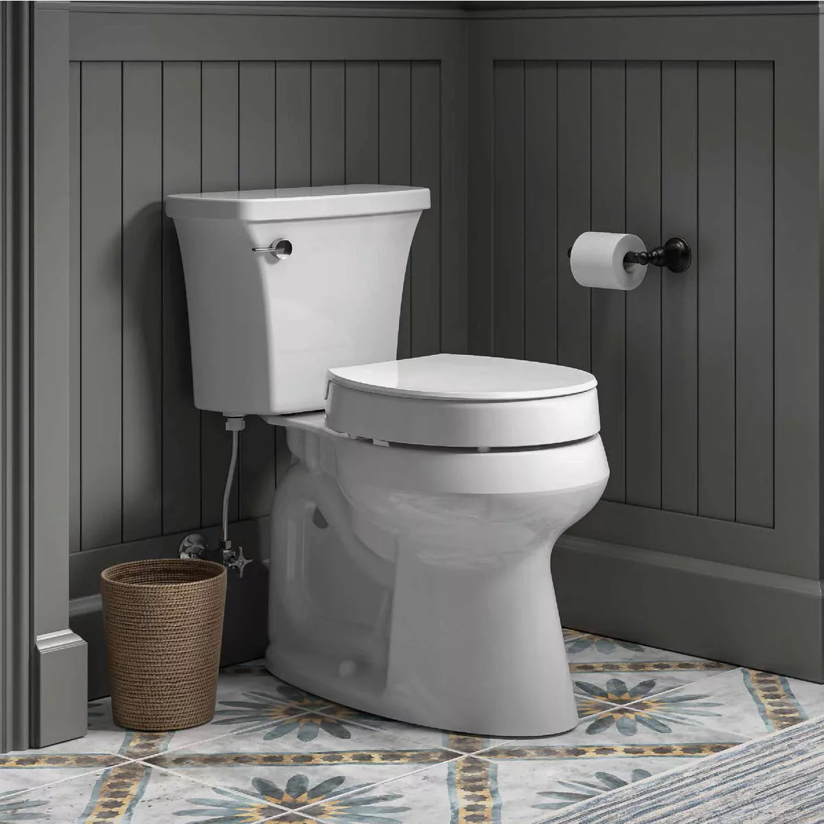 Kohler Hyten Quiet-Close Elevated Round Toilet Seat, White - photo 4