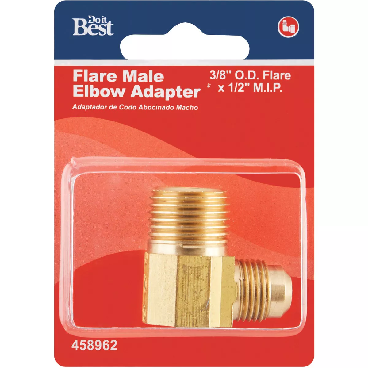 Do it 3/8 In. x 1/2 In. MIP 90 Deg. Flare Brass Elbow (1/4 Bend) - photo 2