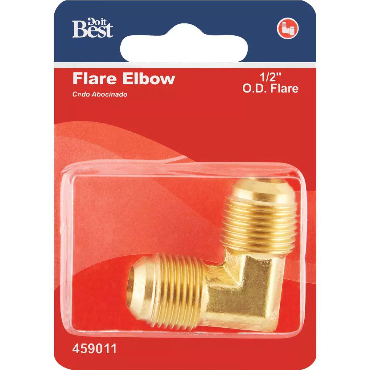 Do it 1/2 In. x 1/2 In. 90 Deg. 2-Way Low Lead Flare Brass Elbow (1/4 Bend) - photo 2