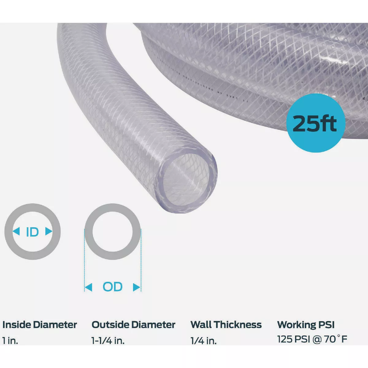 Eastman EZ-Flo 25 Ft. Braided Vinyl Tubing 1 In. ID x 1-1/4 In. OD Bulk Spool - photo 6