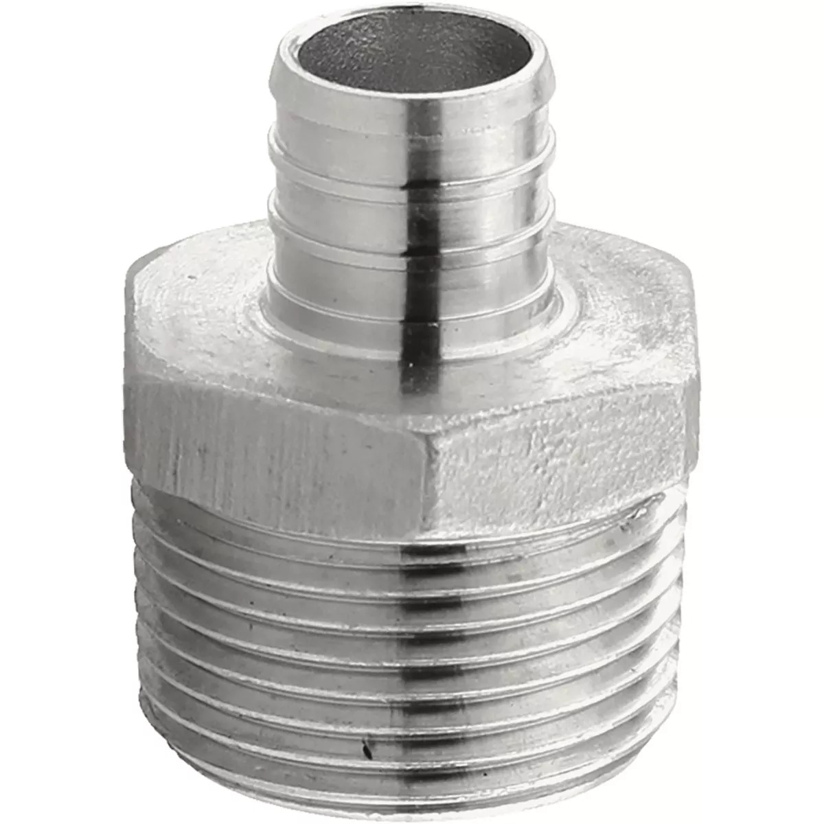Plumbeez 3/4 In. x 1 In. MPT Stainless Steel PEX Adapter