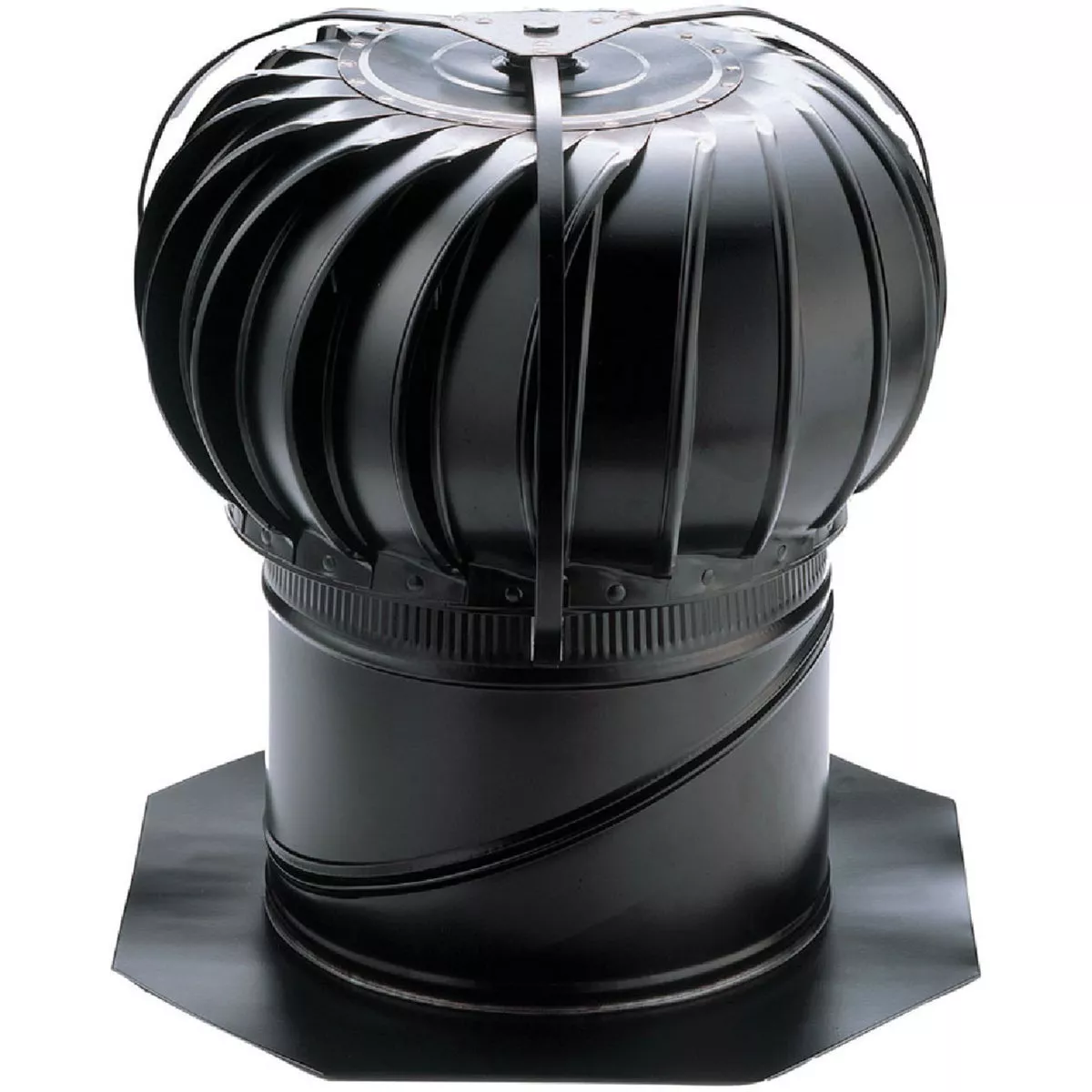 AirVent 12 in. Aluminum Black Wind Turbine Attic Vent