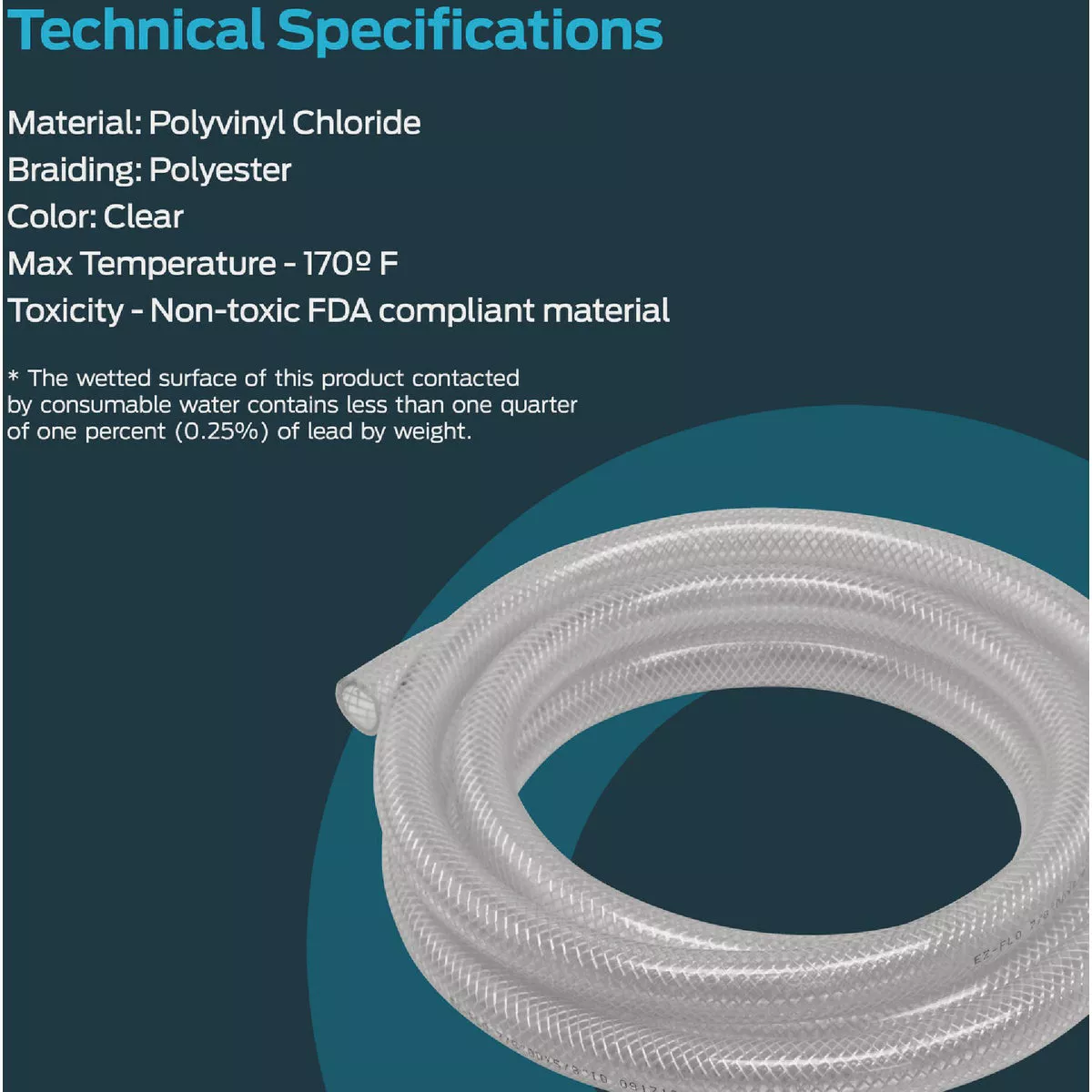Eastman EZ-Flo 25 Ft. Braided Vinyl Tubing 1-1/2 In. ID x 2 In. OD Bulk Spool - photo 2