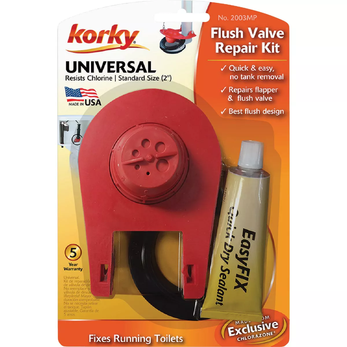 Korky 2 In. EasyFix Universal Flush Valve Repair Kit with Adjustable Flapper - photo 2
