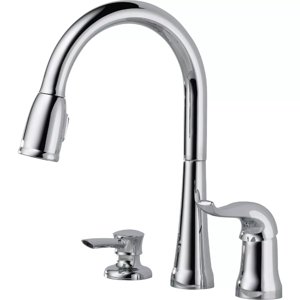 Delta Kate 1-Handle Lever Pull-Down Kitchen Faucet with Soap Dispenser, Chrome - photo 2