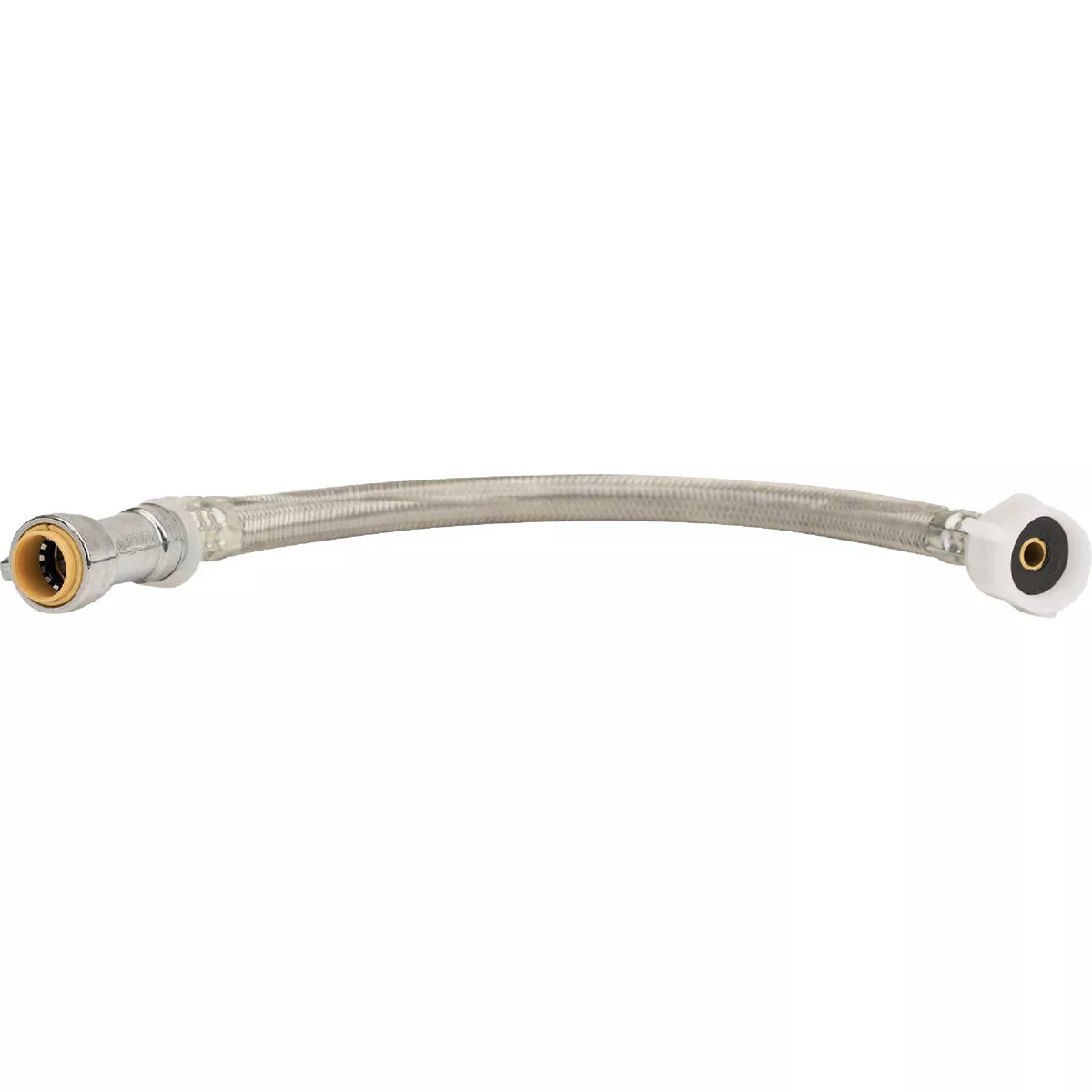 QuickFitting 1/2 In. Push-to-Connect Straight Stop Valve x 7/8 In. Ballcock x 12 In. Braided Stainless Steel Toilet Connector Hose - photo 4