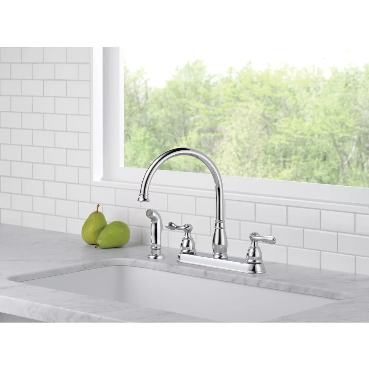Delta Windemere 2-Handle Lever Kitchen Faucet with Side Spray, Stainless - photo 5