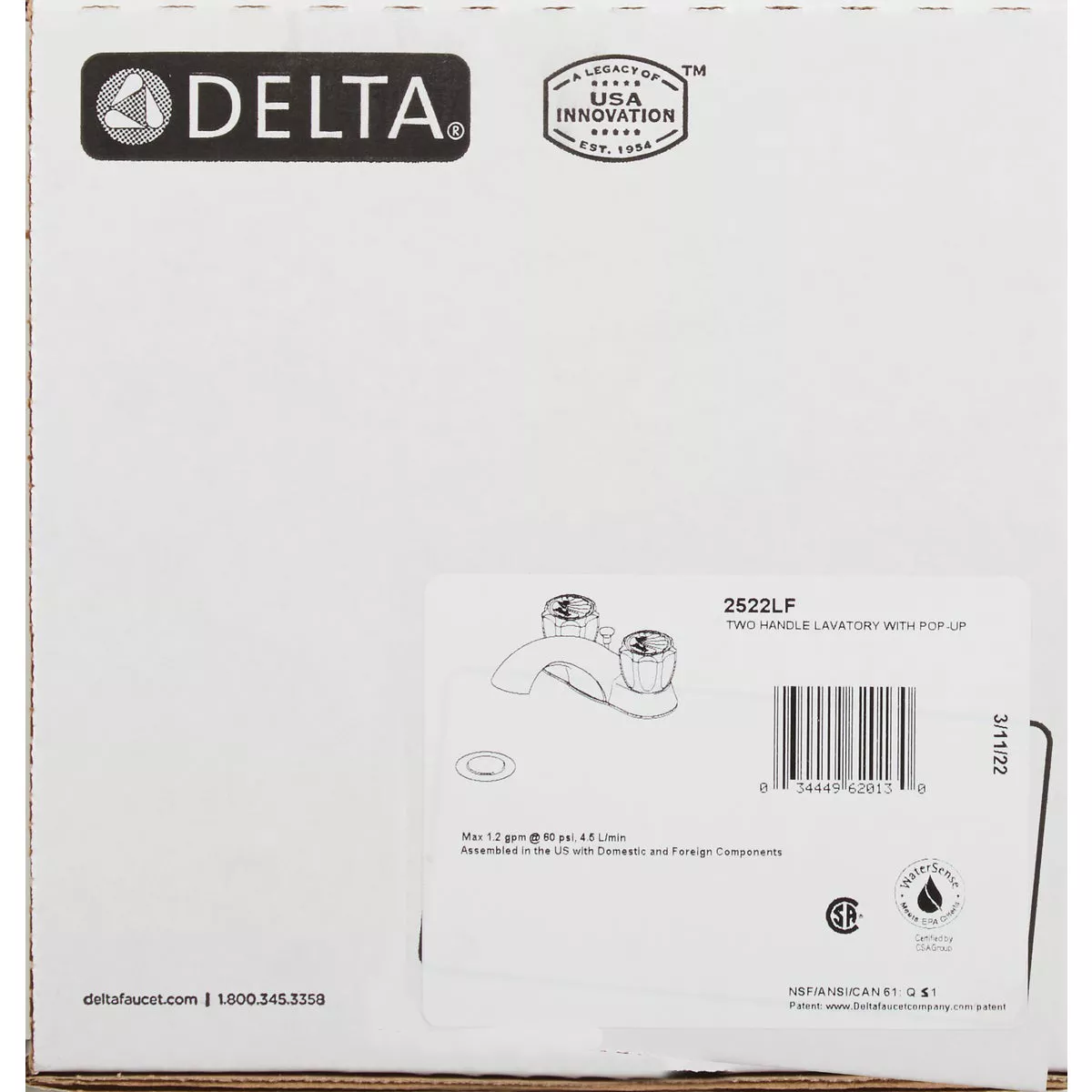 Delta Classic Chrome 2-Handle Knob 4 In. Centerset Bathroom Faucet with Pop-Up - photo 2