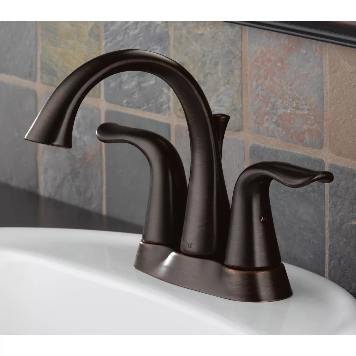 Delta Lahara Venetian Bronze 2-Handle Lever 4 In. Centerset Bathroom Faucet with Pop-Up - photo 2