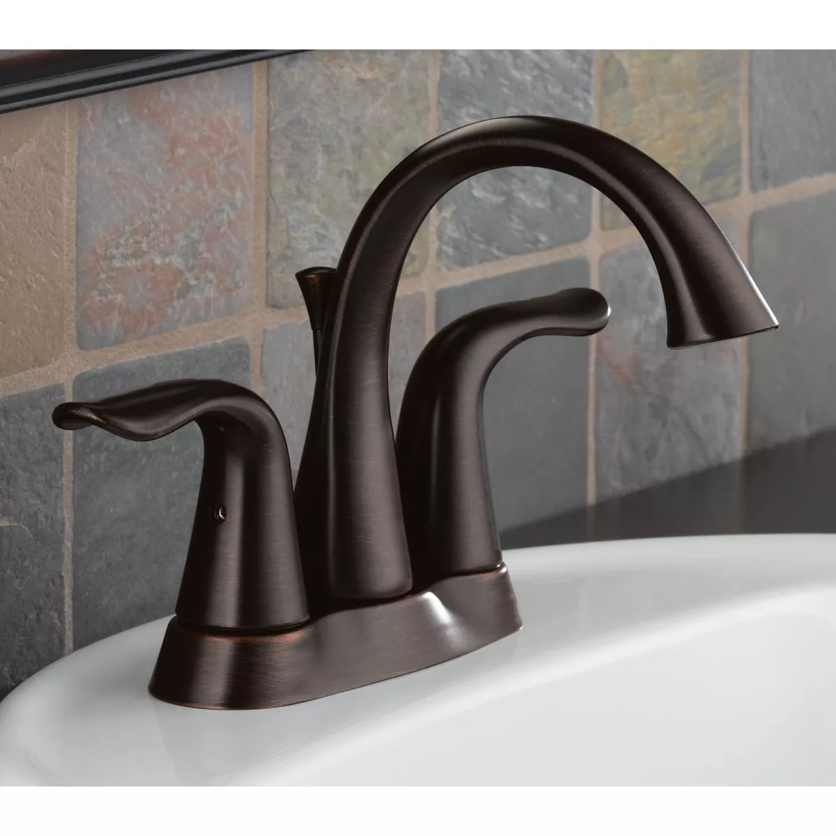 Delta Lahara Venetian Bronze 2-Handle Lever 4 In. Centerset Bathroom Faucet with Pop-Up - photo 3