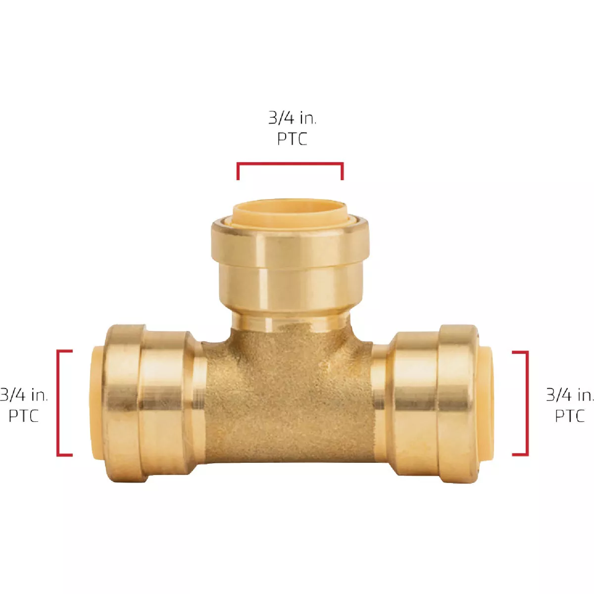 QuickFitting 3/4 In. x 3/4 In. x 3/4 In. Push-to-Connect Brass Tee - photo 5