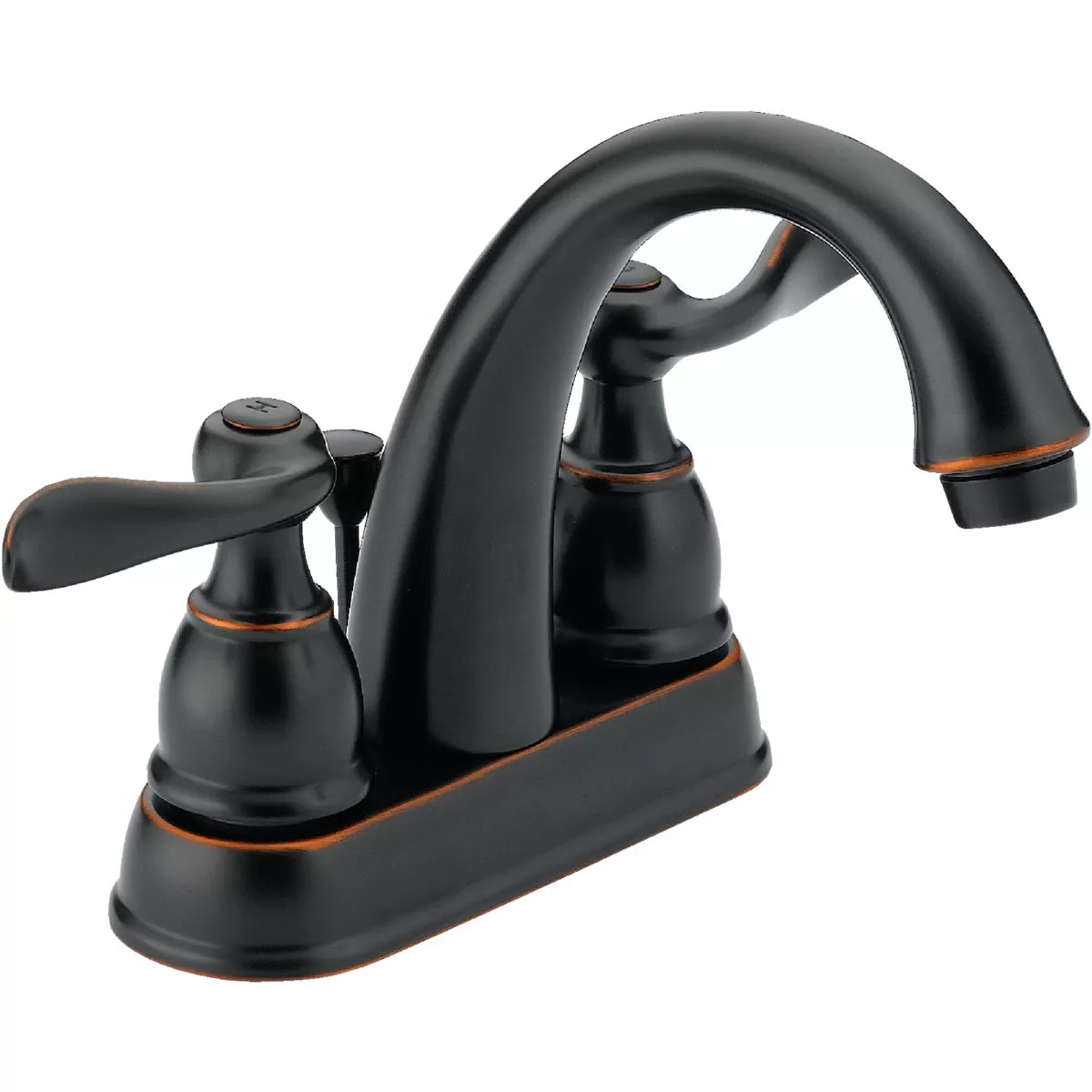Delta Windmere Oil Rubbed Bronze 2-Handle Lever 4 In. Centerset Bathroom Faucet with Pop-Up