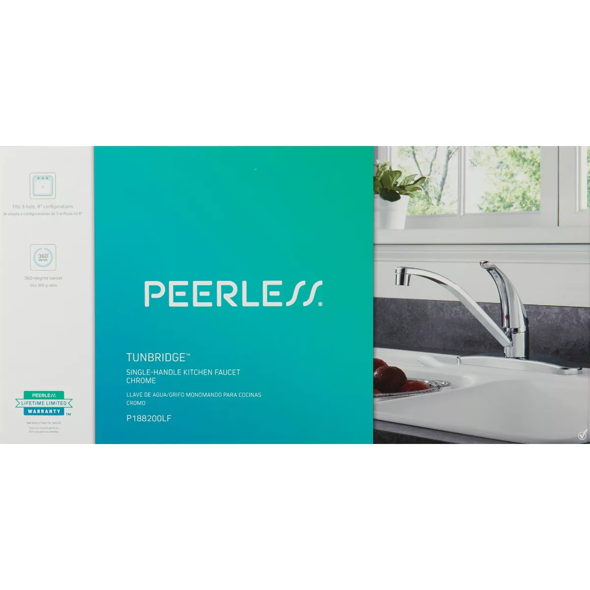 Peerless 1-Handle Lever Kitchen Faucet, Chrome - photo 2