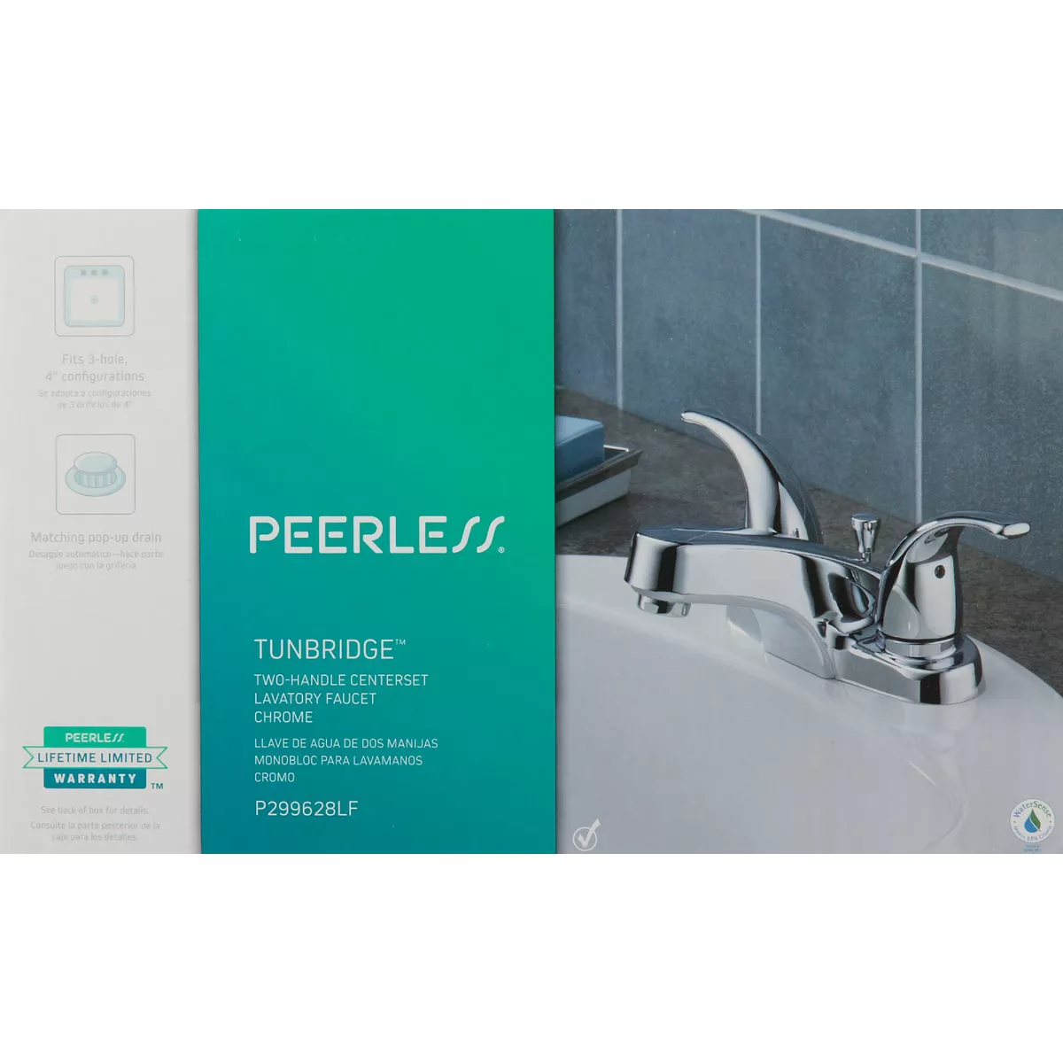 Peerless Chrome 2-Handle Lever 4 In. Centerset Bathroom Faucet with Pop-Up - photo 2