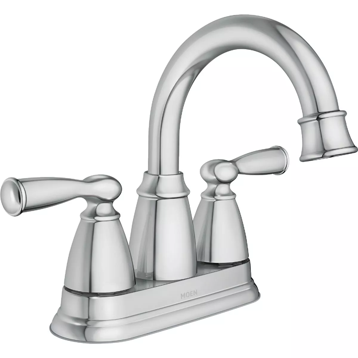 Moen Banbury 2-Handle Lever High Arc Centerset Bathroom Faucet with Push-Down, Chrome