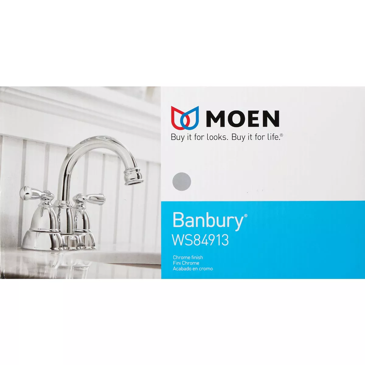 Moen Banbury 2-Handle Lever High Arc Centerset Bathroom Faucet with Push-Down, Chrome - photo 3