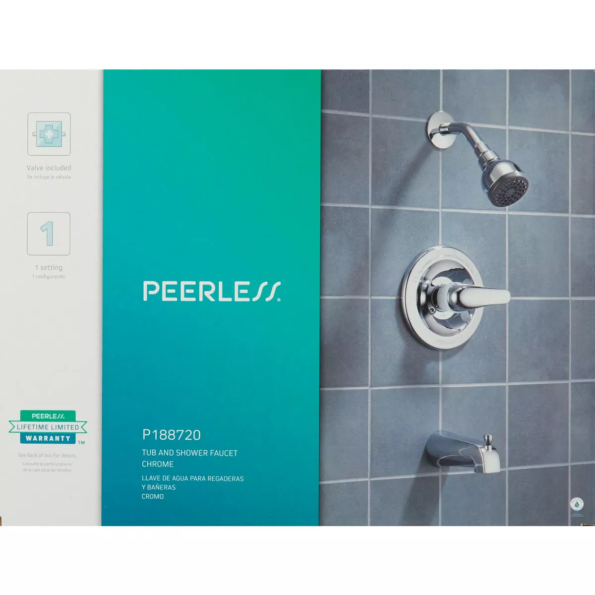 Peerless Chrome 1-Handle Lever Tub and Shower Faucet - photo 2
