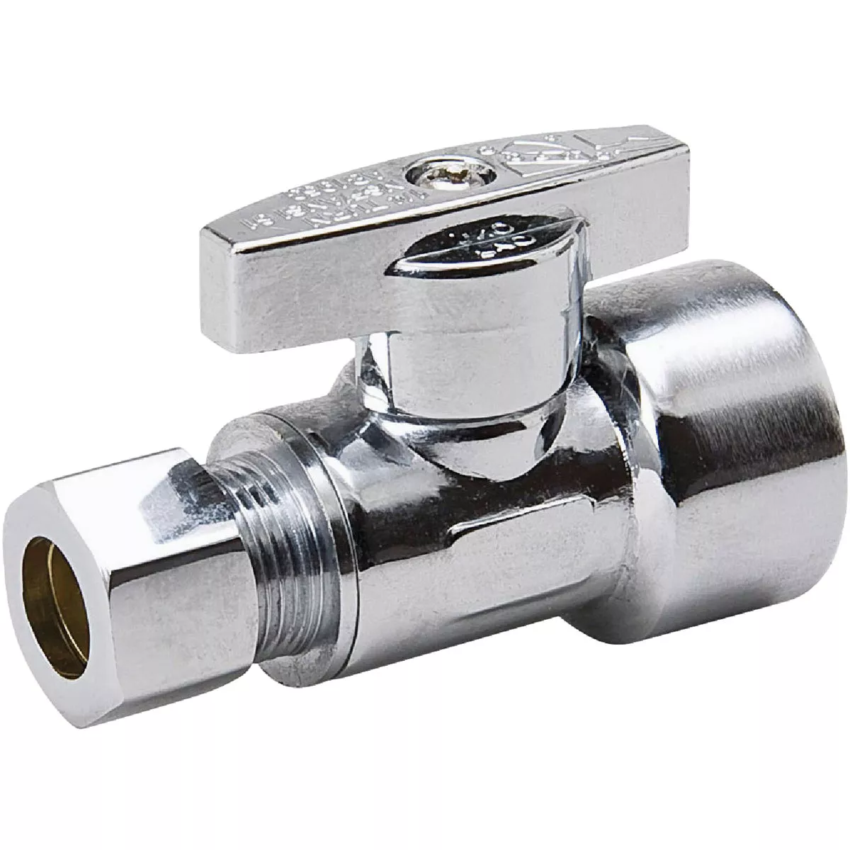 ProLine 1/2 In. FPT x 3/8 In. COMP Chrome-Plated Brass Straight Stop