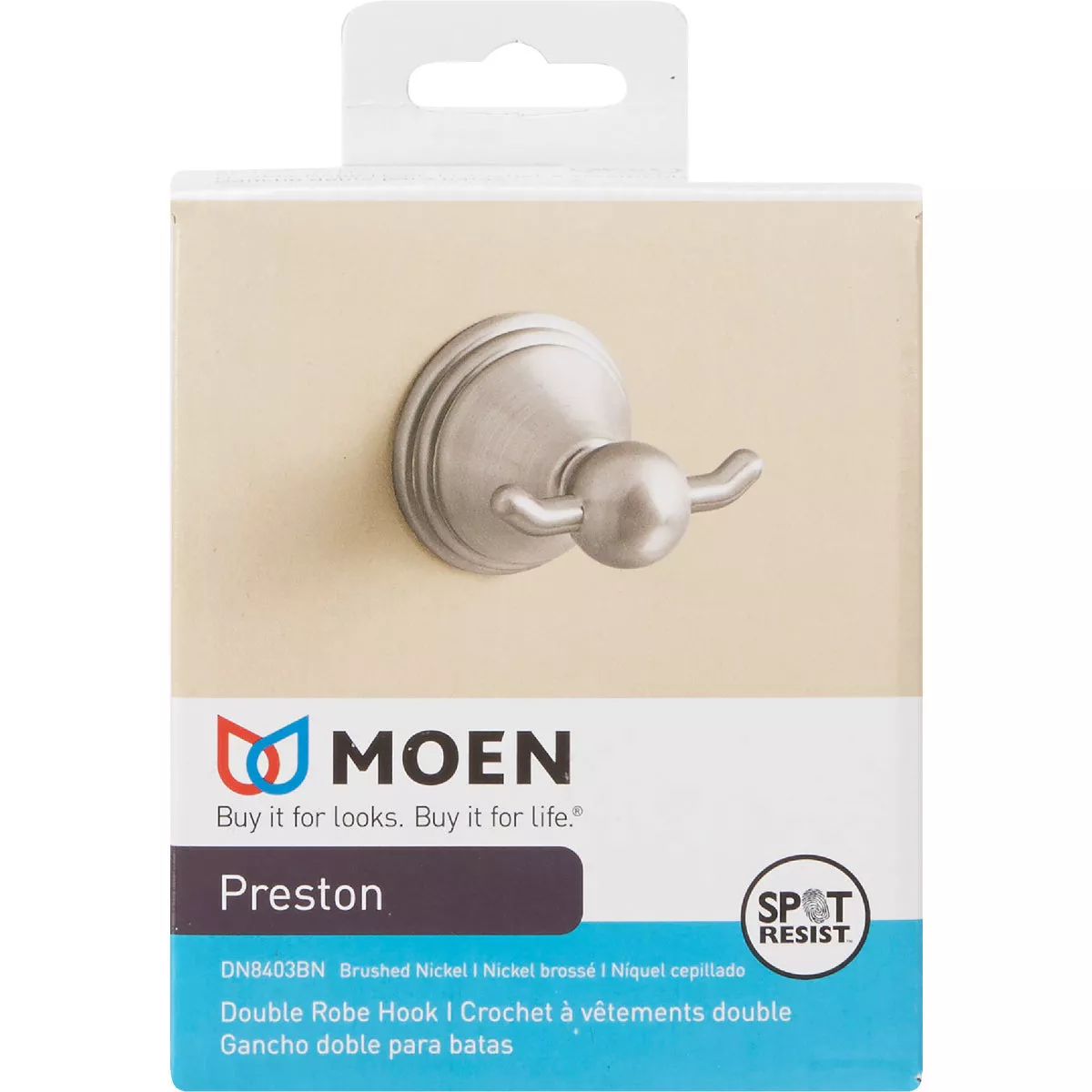 Moen Preston Double Robe Hook, Brushed Nickel - photo 2