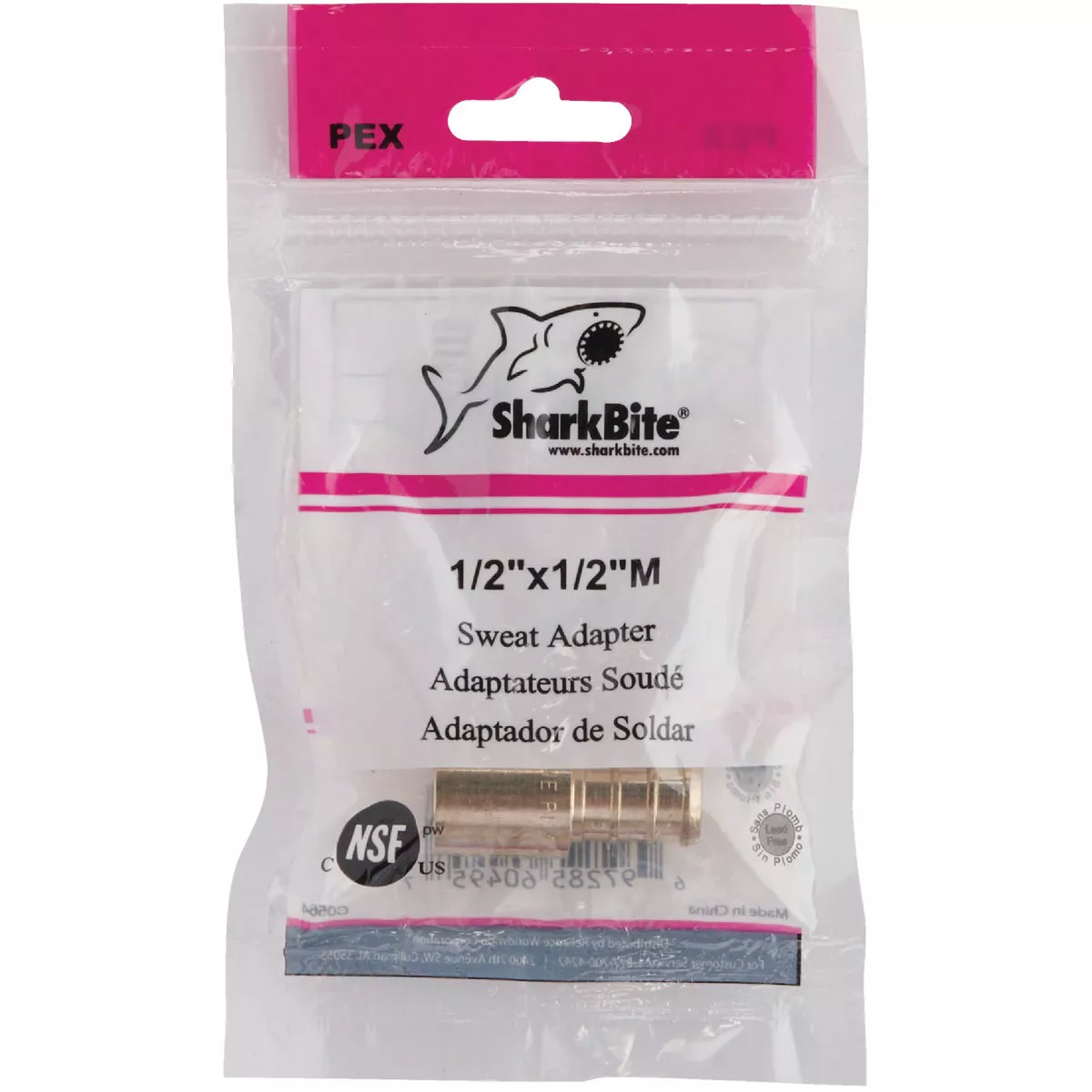 SharkBite 1/2 In. Male Sweat x 1/2 In. CF Brass PEX Adapter - photo 2