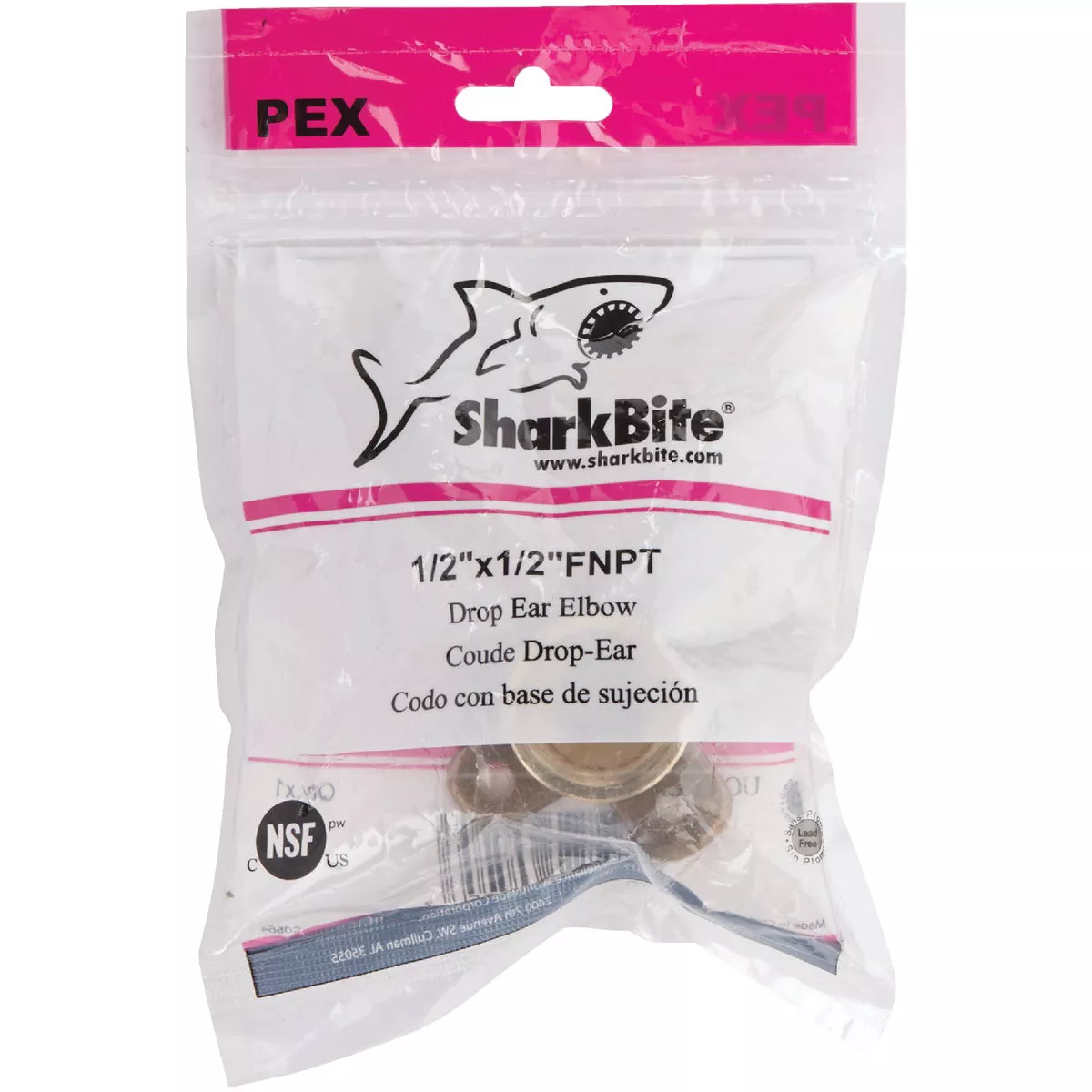 SharkBite 1/2 In. CF x 1/2 In. FPT Barbed 90 Deg. Drop Ear Brass Elbow (1/4 Bend) - photo 2