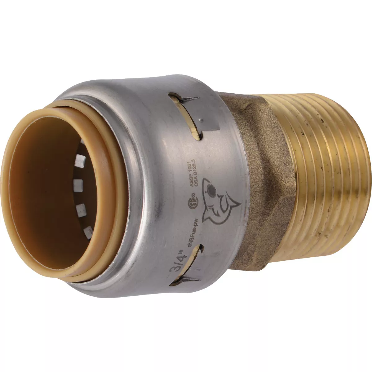 SharkBite 3/4 In. x 3/4 In. MNPT Straight Brass Push-to-Connect Male Adapter