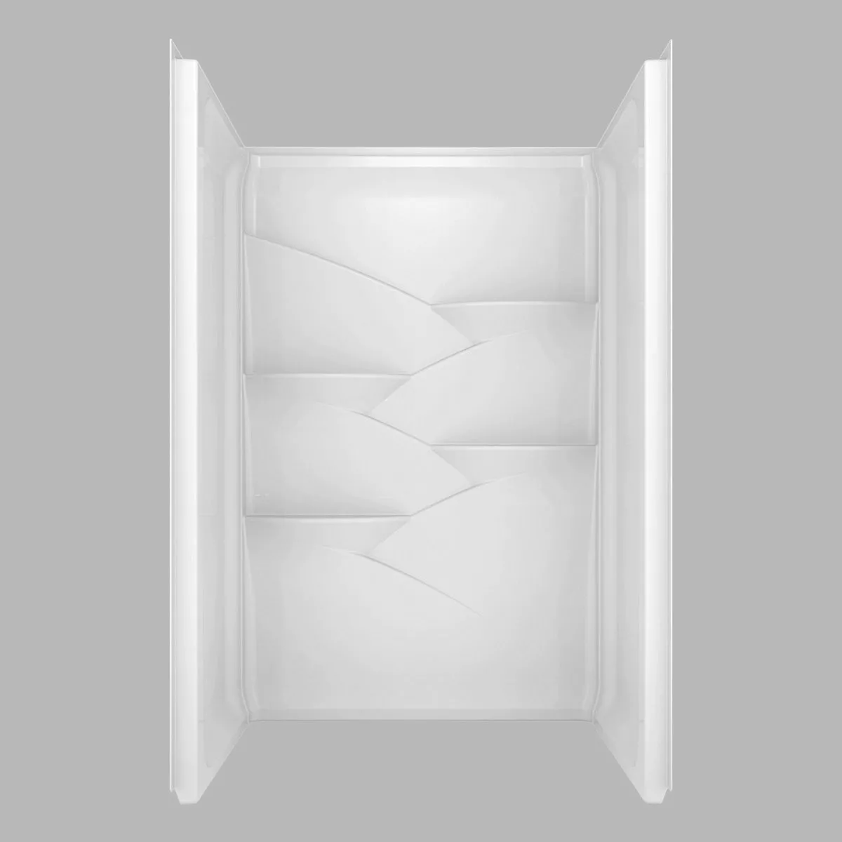 Delta Laurel 48 In. x 34 In. Shower Wall Set in White (3-Piece)