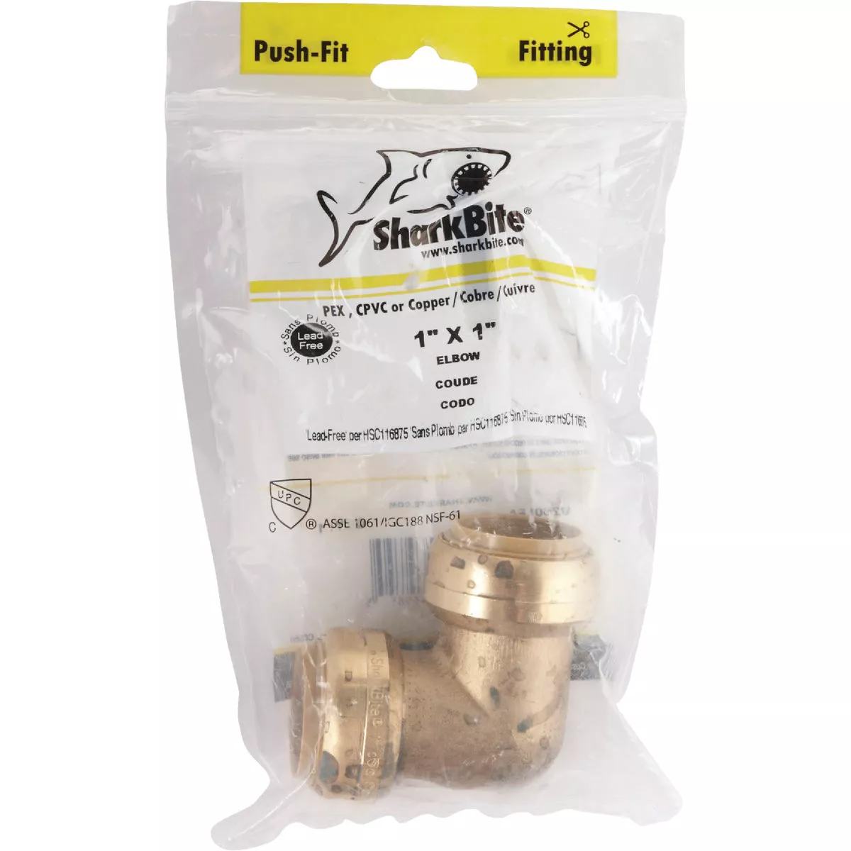 SharkBite 1 In. x 1 In. 90 Deg. Push-to-Connect Brass Elbow (1/4 Bend) - photo 2