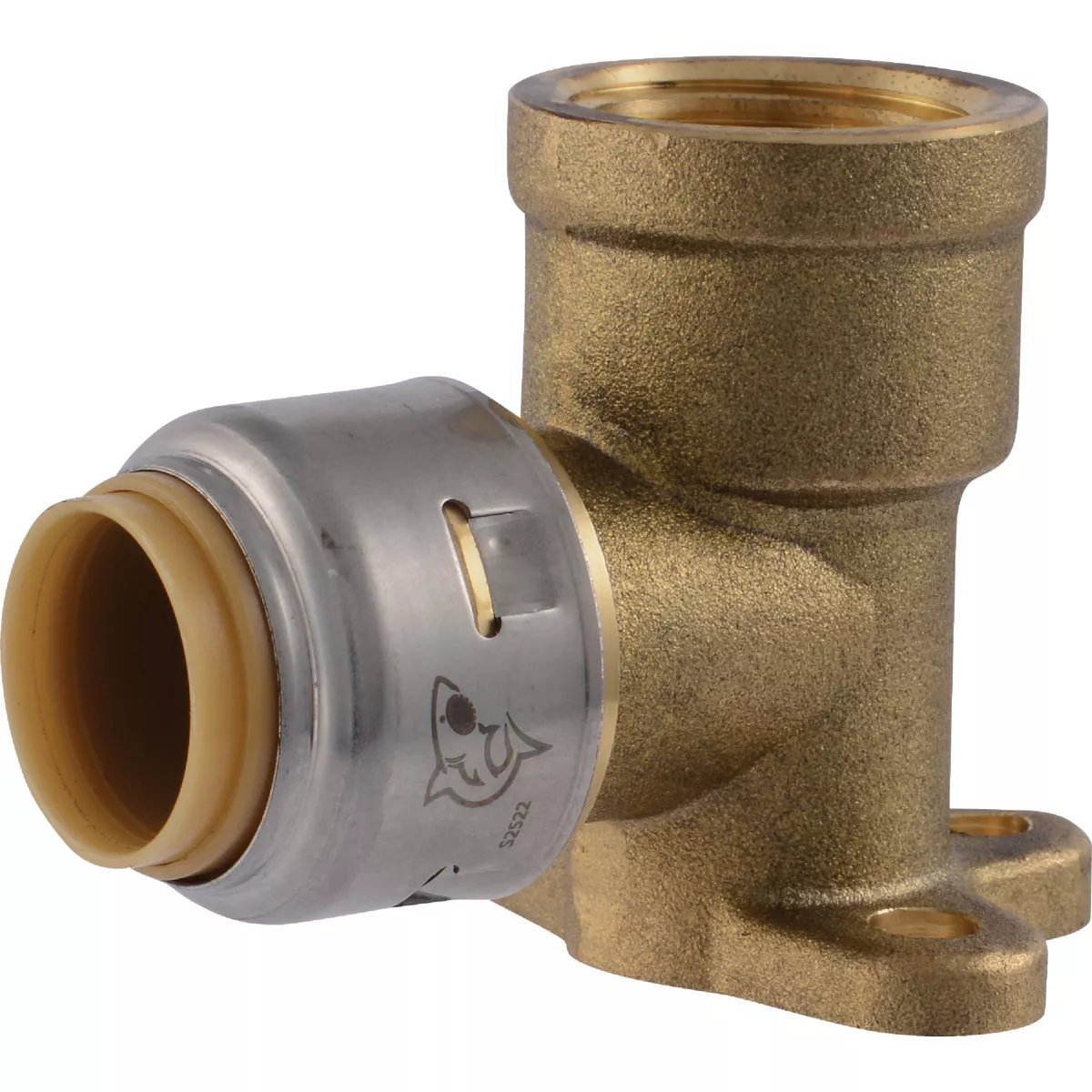 SharkBite 1/2 In. PTC x 1/2 In. FPT 90 Deg. Push-to-Connect Drop Ear Brass Elbow (1/4 Bend)