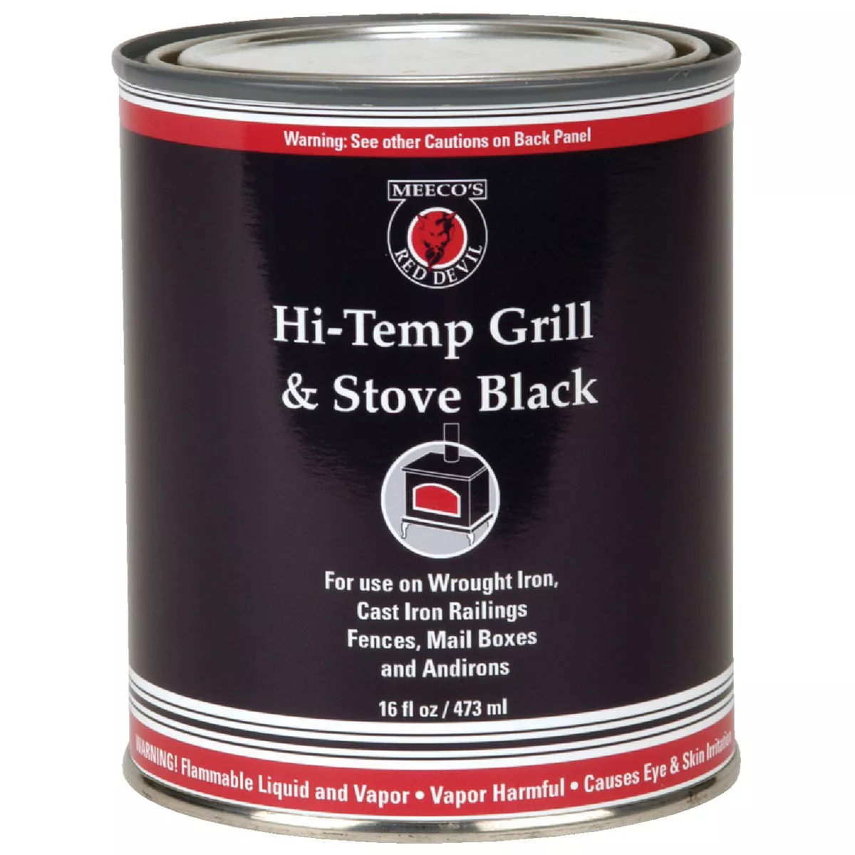 Meeco's Red Devil Satin High Heat Grill and Black Stove Enamel, Black, 1 Pt.