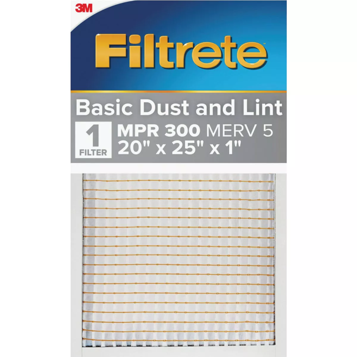 Filtrete 20 In. x 25 In. x 1 In. 300 MPR Basic Dust & Lint Furnace Filter, MERV 5