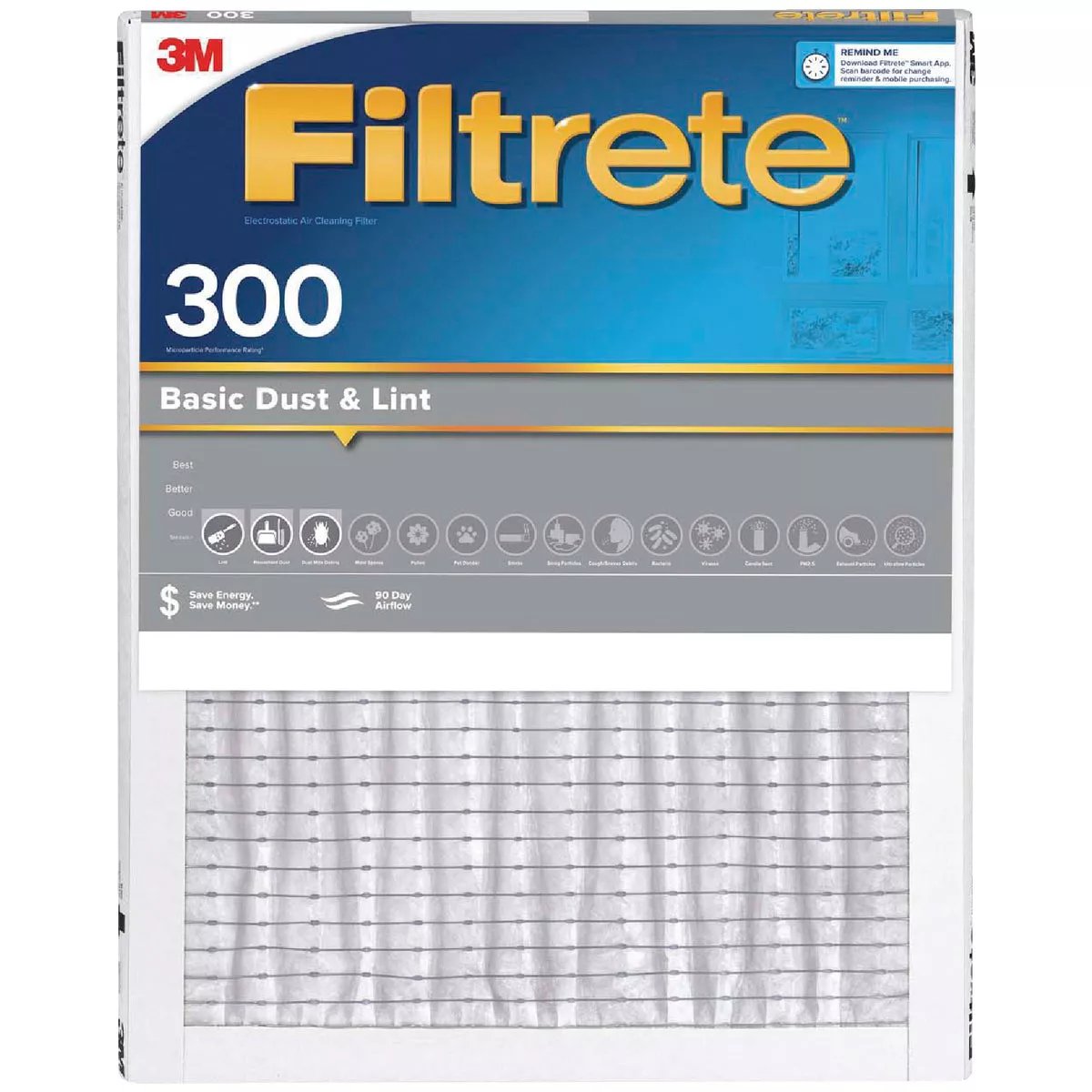 Filtrete 20 In. x 30 In. x 1 In. 300 MPR Dust Reduction Furnace Filter, MERV 5
