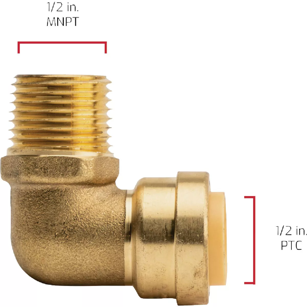 QuickFitting 1/2 In. Push-to-Connect x 1/2 In. MNPT Brass 90 Deg Male Elbow - photo 4