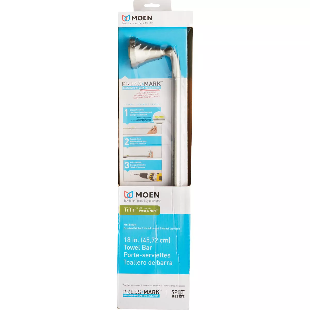 Moen Tiffin 18 In. Towel Bar, Brushed Nickel - photo 2