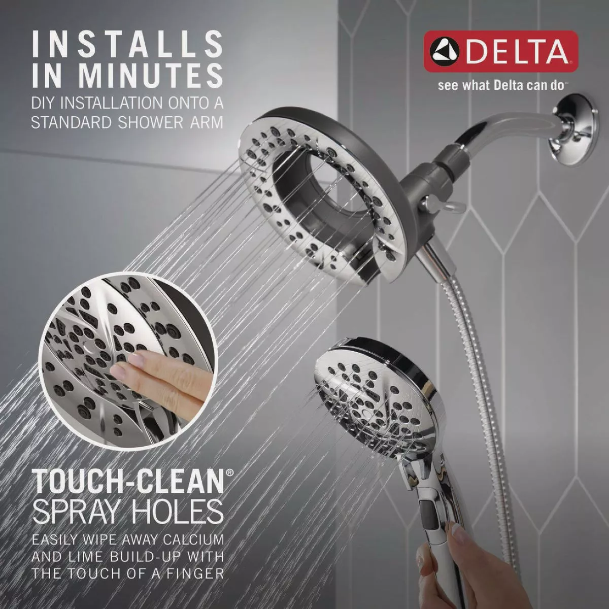 Delta In2ition 5-Spray 1.75GPM Two-In-One Shower, Chrome - photo 3