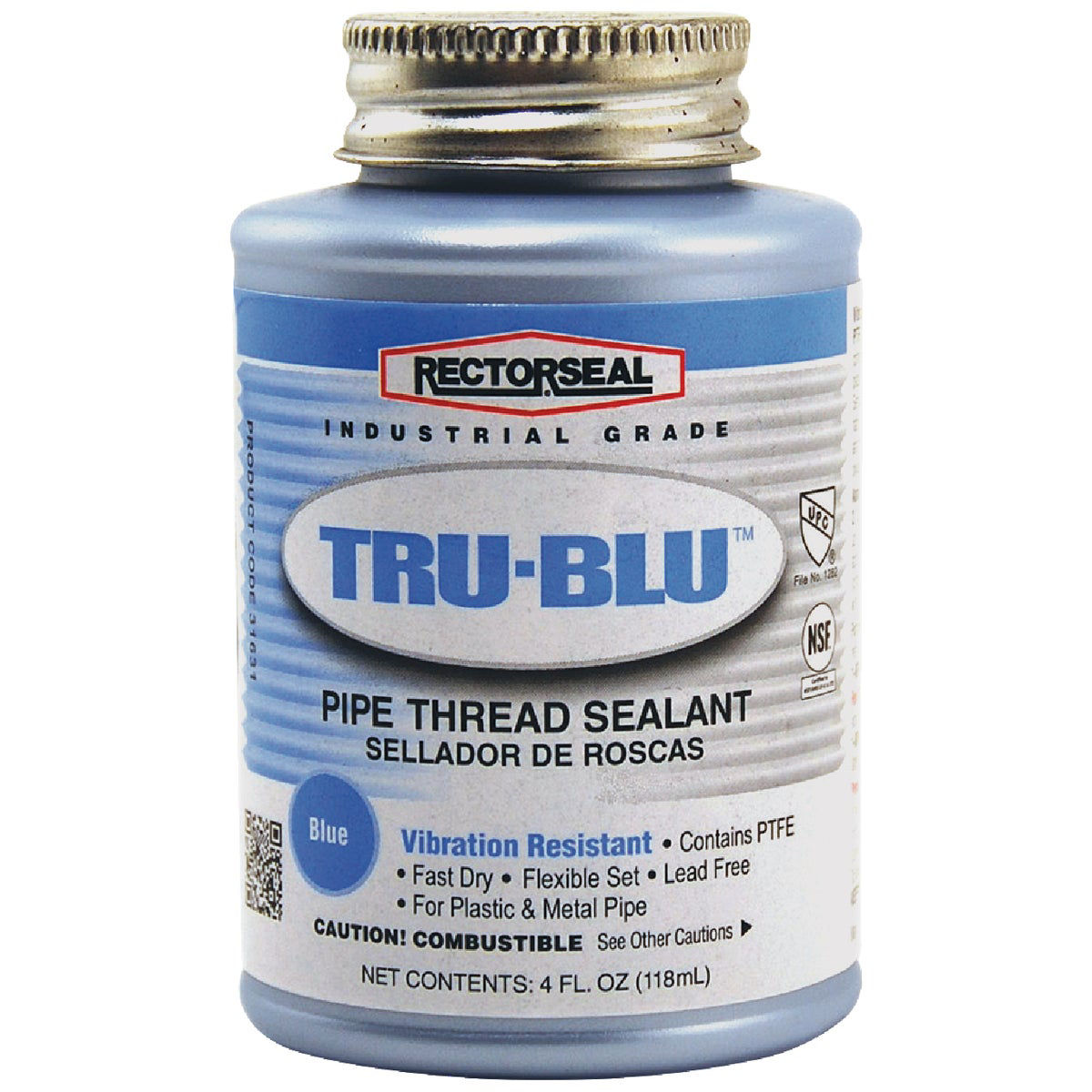 RectorSeal Tru-Blue pipe thread sealant with PTFE