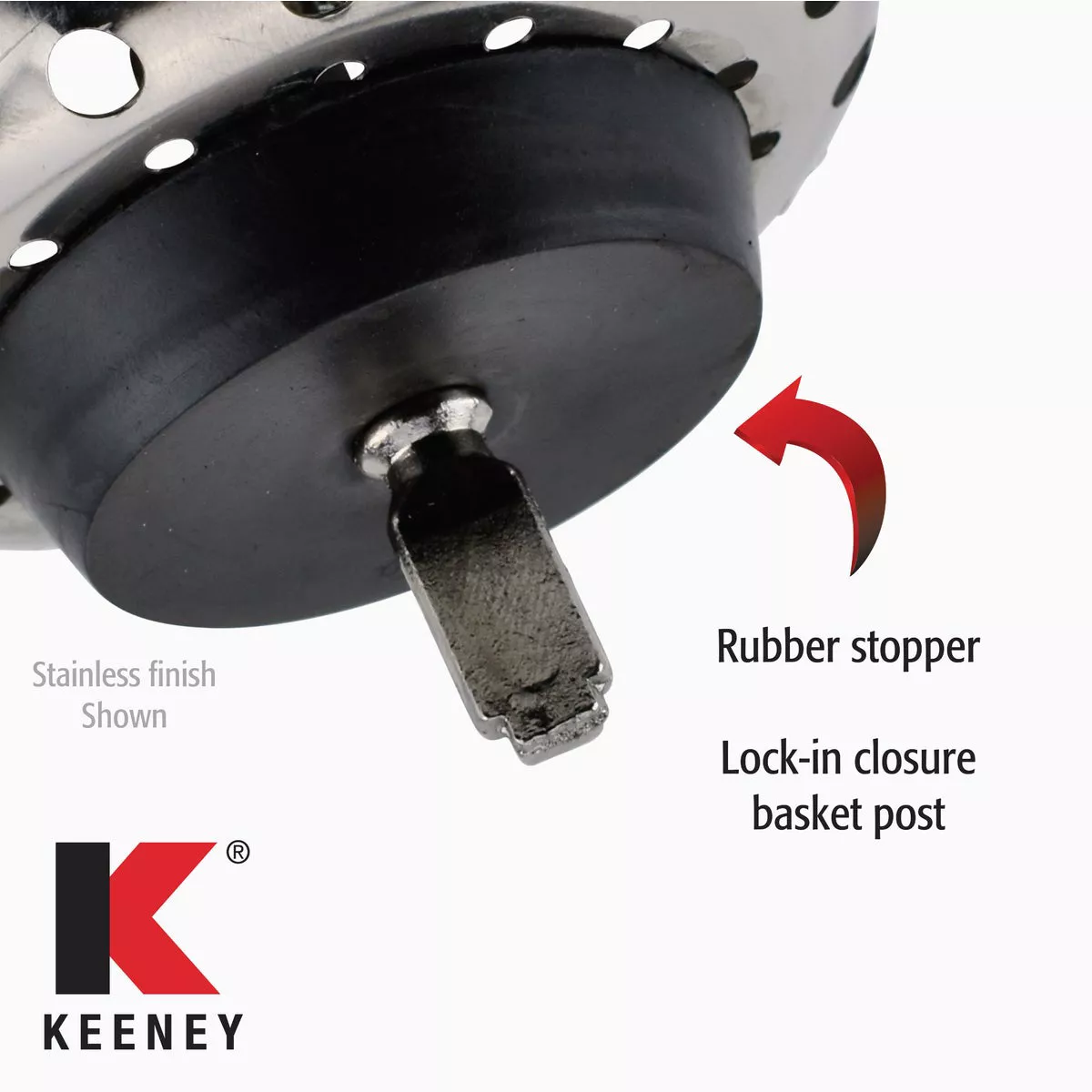 Keeney Work Horse 3-1/2 In. to 4 In. Black Stainless Steel Strainer - photo 3
