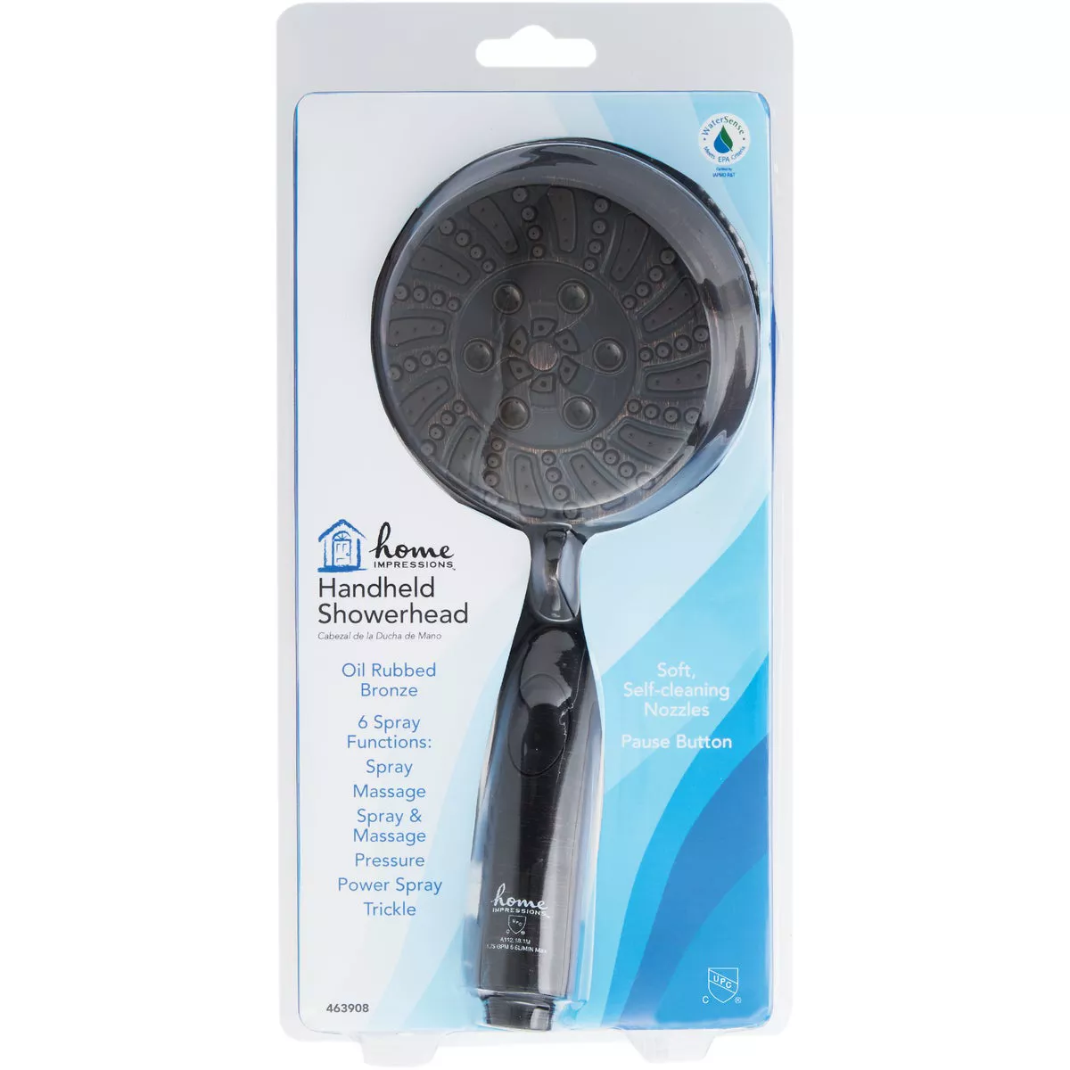 Home Impressions 6-Spray 1.8 GPM Handheld Shower Head, Oil-Rubbed Bronze - photo 2