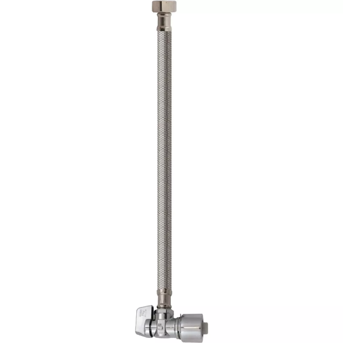 Keeney 5/8 In. x 20 In. Stainless Steel Quick Lock Toilet Supply Tube with Angled Quarter Turn Valve