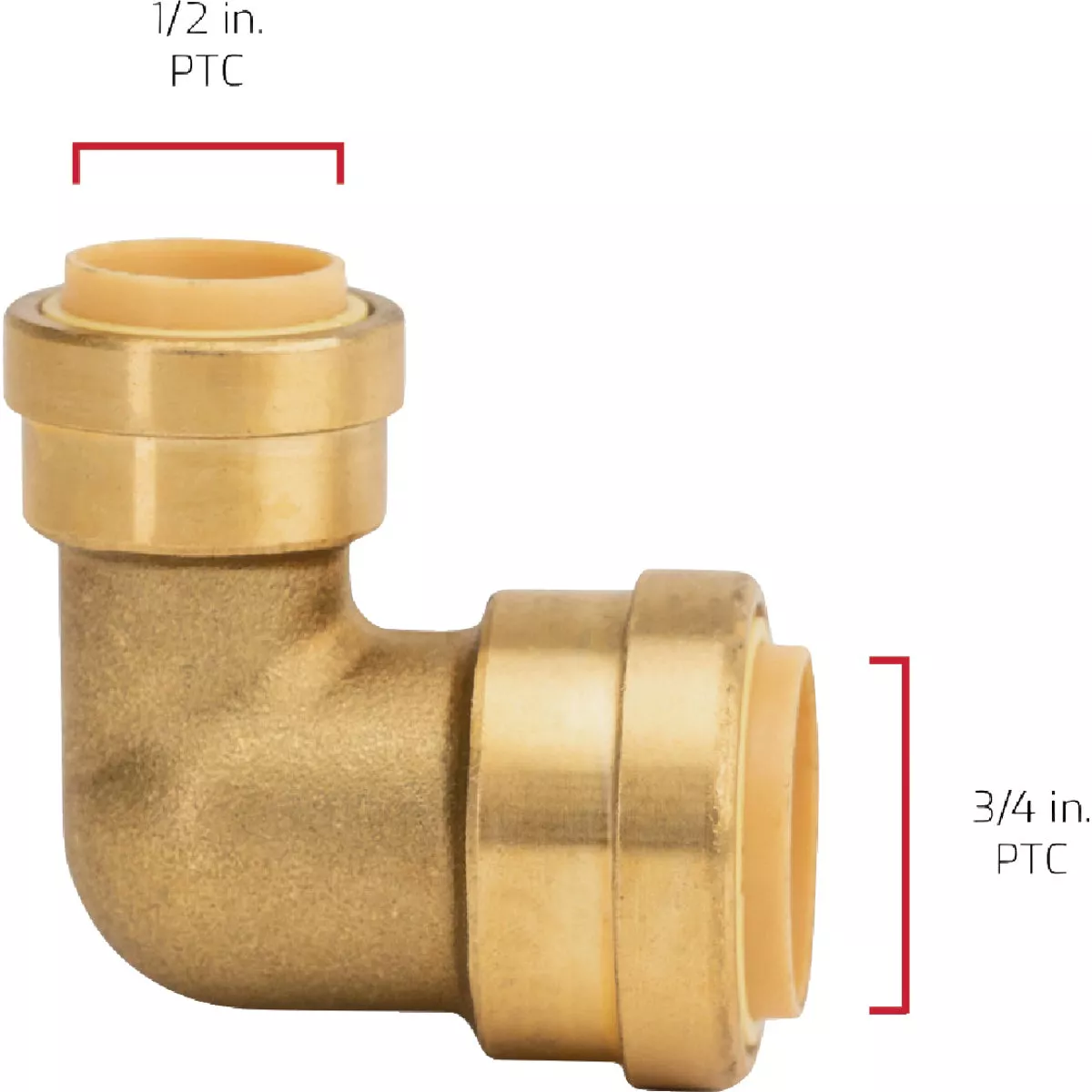 QuickFitting 3/4 In. x 1/2 In. Push-to-Connect Brass 90 Deg Reducing Elbow - photo 5
