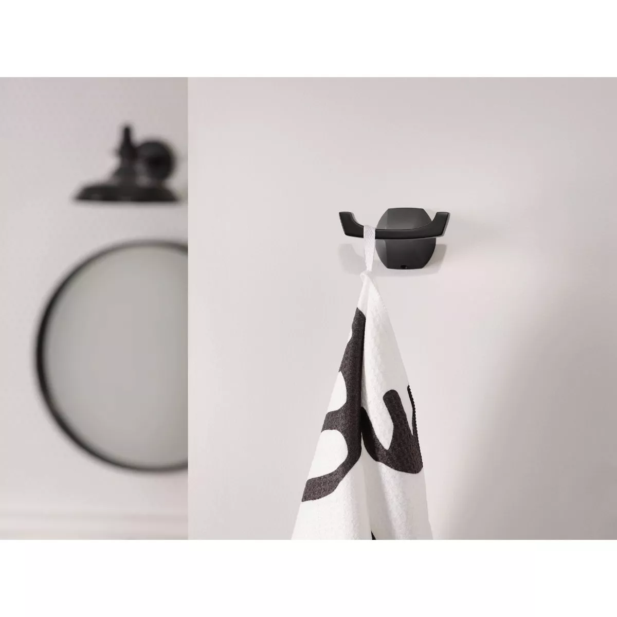 Moen Lindor Double Robe Hook, Matte Black - photo 2