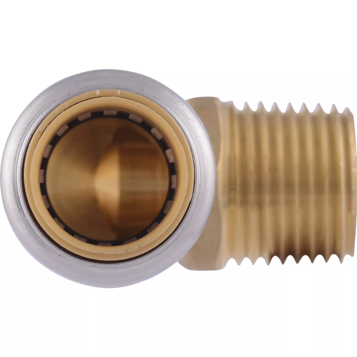 SharkBite 1/2 In. x 1/2 In. Push-to-Connect MNPT Brass Elbow (1/4 Bend) - photo 2