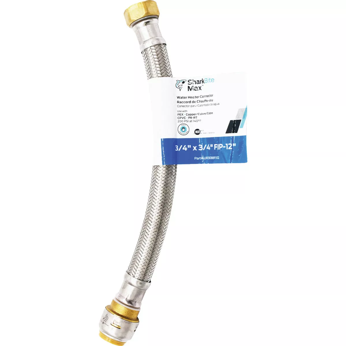 SharkBite 3/4 In. SB X 3/4 In. FIP X 12 In. L Braided Flexible Water Heater Connector - photo 2