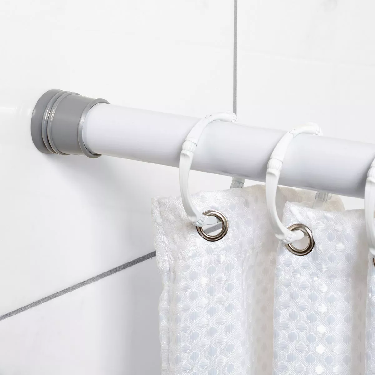 Zenith Zenna Home 60 In. White Shower Rod Cover - photo 2
