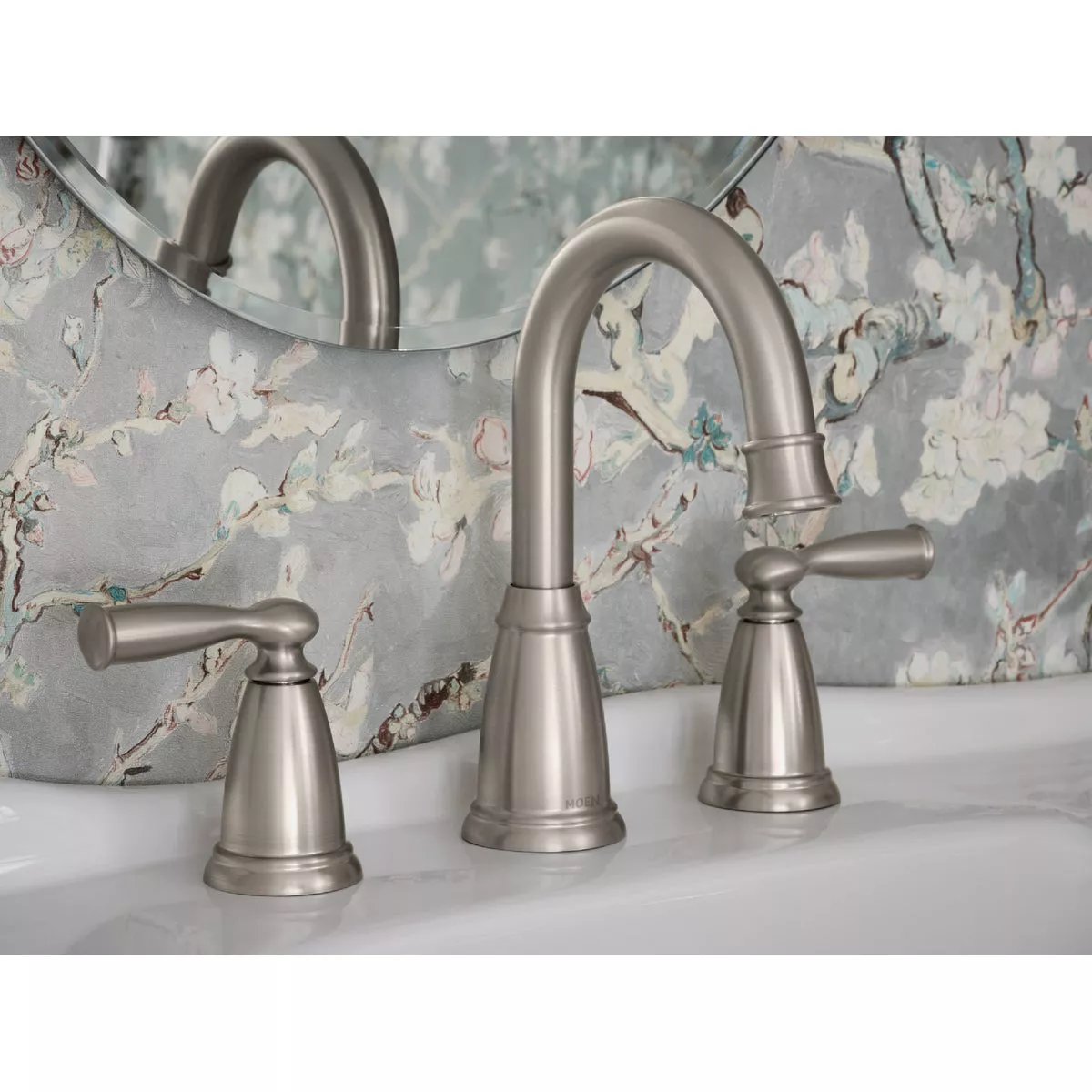 Moen Banbury 2 Handle Lever Widespread Bathroom Faucet with Pop Up Spot Resist Brushed Nickel Do it Best