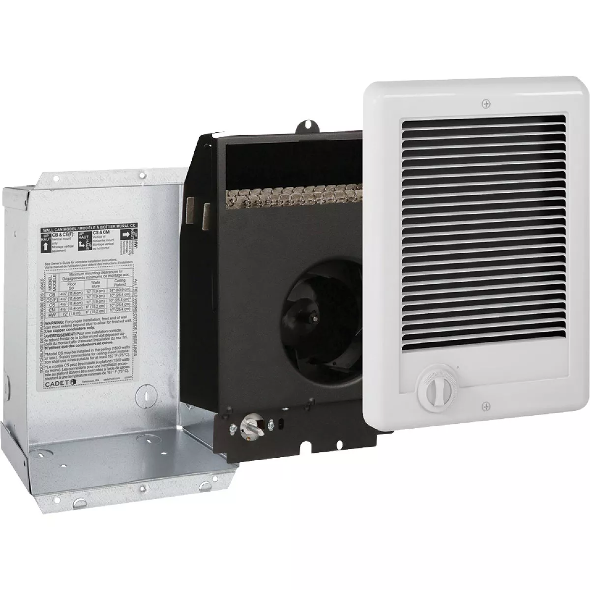 Cadet Com-Pak 1500W 120V Electric Wall Heater, White - photo 5