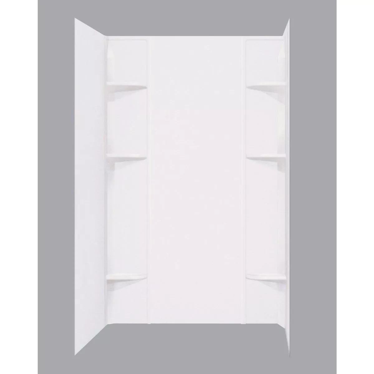 Mustee Durawall 60 In. x 71.5 In. x 40 In. Glue Up Alcove Shower Wall Set in White (5-Piece)